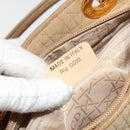 Christian Dior Lady Dior Hand Bag Canvas Beige Gold Auth bs35498-22