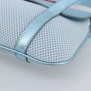 Miu Miu Shoulder Bag Canvas Light Blue Silver Auth bs35499A-10