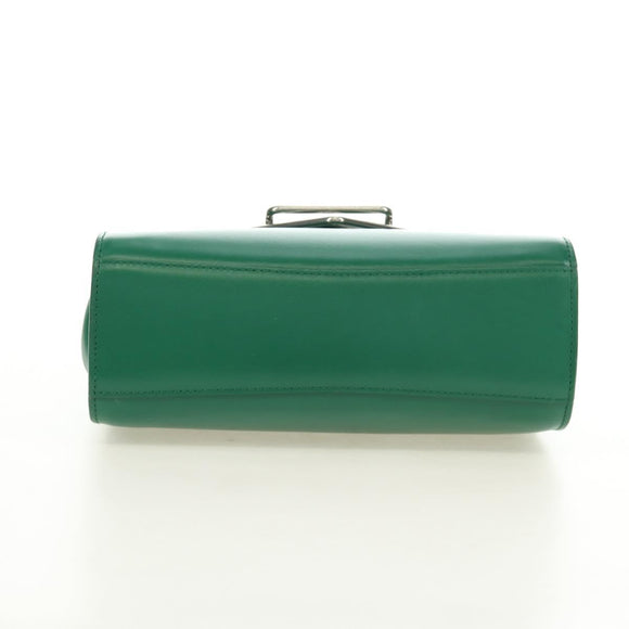 BOTTEGA VENETA Shoulder Bag Leather Green Silver Auth bs35500V