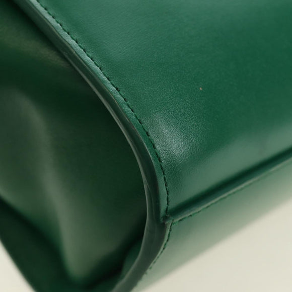 BOTTEGA VENETA Shoulder Bag Leather Green Silver Auth bs35500V