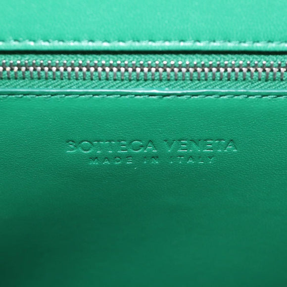 BOTTEGA VENETA Shoulder Bag Leather Green Silver Auth bs35500V