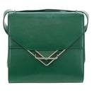 BOTTEGA VENETA Shoulder Bag Leather Green Silver Auth bs35500V-2