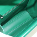 BOTTEGA VENETA Shoulder Bag Leather Green Silver Auth bs35500V-20