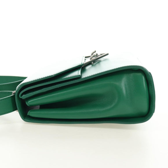 BOTTEGA VENETA Shoulder Bag Leather Green Silver Auth bs35500V