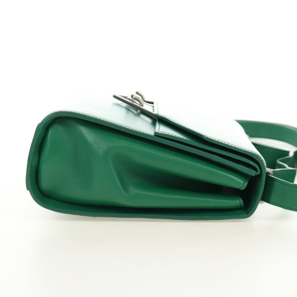 BOTTEGA VENETA Shoulder Bag Leather Green Silver Auth bs35500V