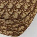 Christian Dior Trotter Canvas Shoulder Bag Brown Gold Auth bs35501-10