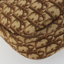 Christian Dior Trotter Canvas Shoulder Bag Brown Gold Auth bs35501-11