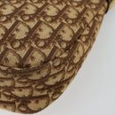 Christian Dior Trotter Canvas Shoulder Bag Brown Gold Auth bs35501-12