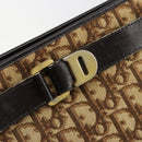 Christian Dior Trotter Canvas Shoulder Bag Brown Gold Auth bs35501-14