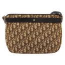 Christian Dior Trotter Canvas Shoulder Bag Brown Gold Auth bs35501-3