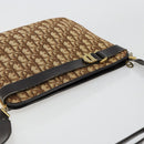 Christian Dior Trotter Canvas Shoulder Bag Brown Gold Auth bs35501-6