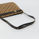 Christian Dior Trotter Canvas Shoulder Bag Brown Gold Auth bs35501-7