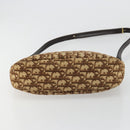 Christian Dior Trotter Canvas Shoulder Bag Brown Gold Auth bs35501-9