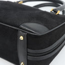GUCCI Hand Bag Suede Black Gold 000 39 0030 Auth bs35502-15
