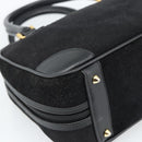 GUCCI Hand Bag Suede Black Gold 000 39 0030 Auth bs35502-16