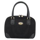 GUCCI Hand Bag Suede Black Gold 000 39 0030 Auth bs35502-13