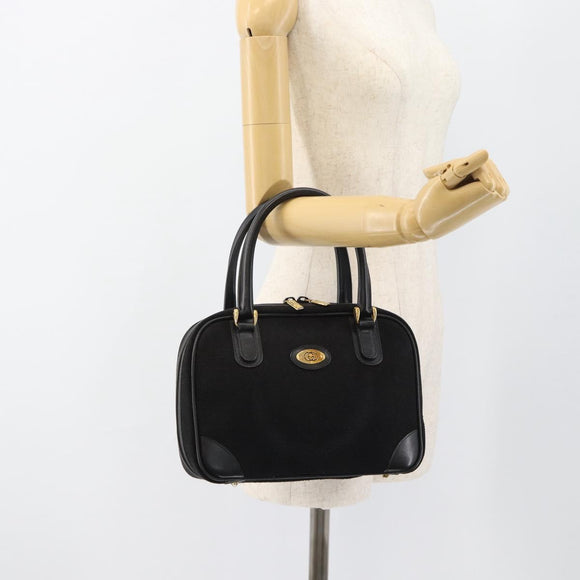 GUCCI Hand Bag Suede Black Gold 000 39 0030 Auth bs35502