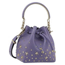 Jimmy Choo Purse Shoulder Bag Leather 2way Purple Gold Auth bs35503A-1