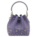 Jimmy Choo Purse Shoulder Bag Leather 2way Purple Gold Auth bs35503A-2