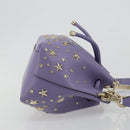 Jimmy Choo Purse Shoulder Bag Leather 2way Purple Gold Auth bs35503A-3