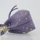 Jimmy Choo Purse Shoulder Bag Leather 2way Purple Gold Auth bs35503A-4