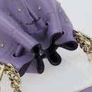 Jimmy Choo Purse Shoulder Bag Leather 2way Purple Gold Auth bs35503A-6