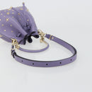 Jimmy Choo Purse Shoulder Bag Leather 2way Purple Gold Auth bs35503A-9