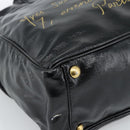 SAINT LAURENT Tote Bag Patent Leather Black Gold Auth bs35505-11