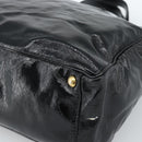 SAINT LAURENT Tote Bag Patent Leather Black Gold Auth bs35505-12