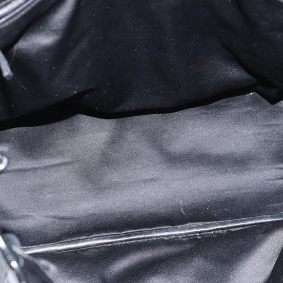 SAINT LAURENT Tote Bag Patent Leather Black Gold Auth bs35505