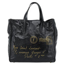 SAINT LAURENT Tote Bag Patent Leather Black Gold Auth bs35505-2