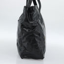 SAINT LAURENT Tote Bag Patent Leather Black Gold Auth bs35505-4