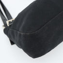 FENDI Mamma Baguette Shoulder Bag Cotton Jersey Black Silver Auth bs35506-14