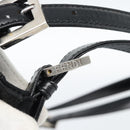FENDI Mamma Baguette Shoulder Bag Cotton Jersey Black Silver Auth bs35506-10