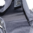FENDI Mamma Baguette Shoulder Bag Cotton Jersey Black Silver Auth bs35506-11