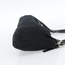 FENDI Mamma Baguette Shoulder Bag Cotton Jersey Black Silver Auth bs35506-4