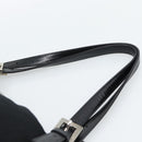 FENDI Mamma Baguette Shoulder Bag Cotton Jersey Black Silver Auth bs35506-8