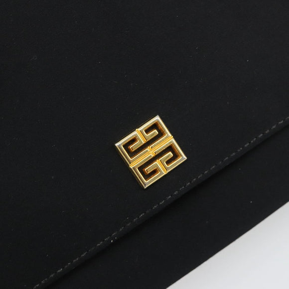 GIVENCHY Shoulder Bag Canvas Black Gold Auth bs35507
