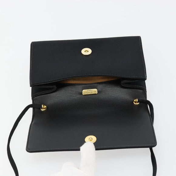 GIVENCHY Shoulder Bag Canvas Black Gold Auth bs35507
