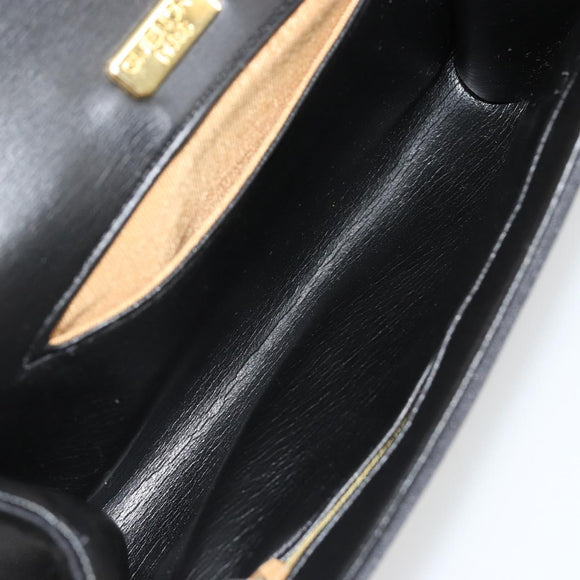 GIVENCHY Shoulder Bag Canvas Black Gold Auth bs35507