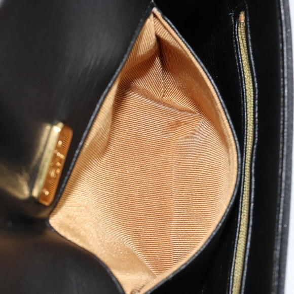GIVENCHY Shoulder Bag Canvas Black Gold Auth bs35507