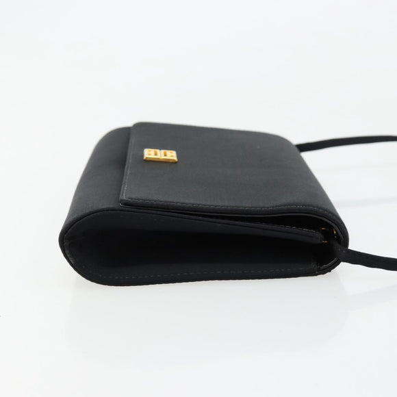 GIVENCHY Shoulder Bag Canvas Black Gold Auth bs35507