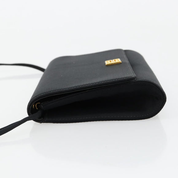 GIVENCHY Shoulder Bag Canvas Black Gold Auth bs35507