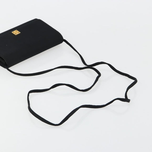 GIVENCHY Shoulder Bag Canvas Black Gold Auth bs35507