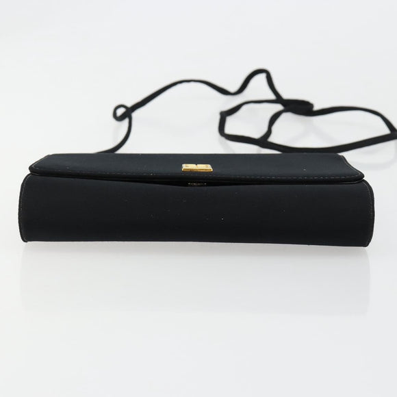 GIVENCHY Shoulder Bag Canvas Black Gold Auth bs35507