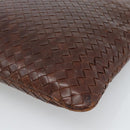 BOTTEGA VENETA INTRECCIATO Shoulder Bag Leather Brown Gold Auth bs35508-12