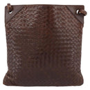BOTTEGA VENETA INTRECCIATO Shoulder Bag Leather Brown Gold Auth bs35508-3