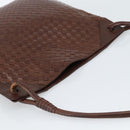 BOTTEGA VENETA INTRECCIATO Shoulder Bag Leather Brown Gold Auth bs35508-6
