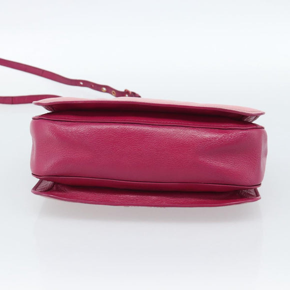 Miu Miu Madras Hand Bag Leather 2way Pink Gold Auth bs35509