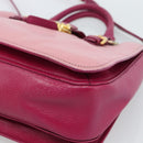 Miu Miu Madras Hand Bag Leather 2way Pink Gold Auth bs35509-13